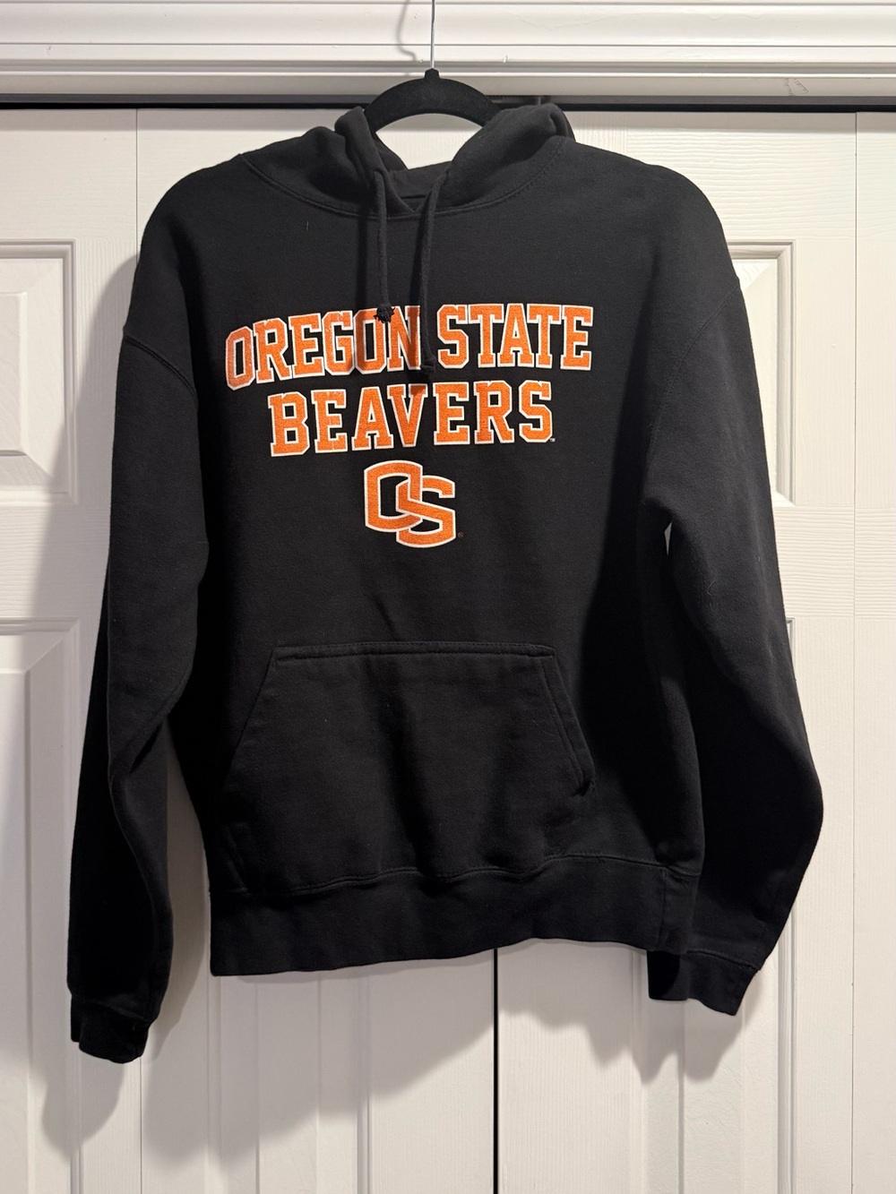 J. America Black Hoodie with Orange Oregon State Beavers Logo
